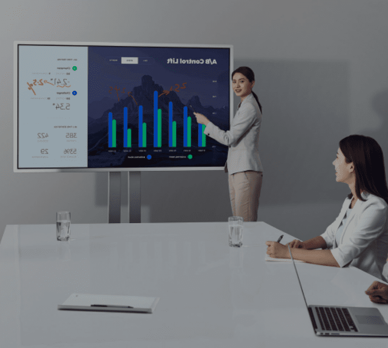 collaboration meeting with smart board